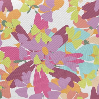 Colorful Watercolor Flowers Twill