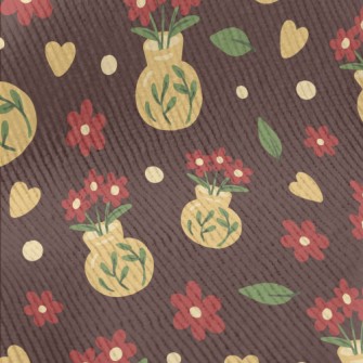 Hand Painted Flower Arrangemen Standard Corduroy