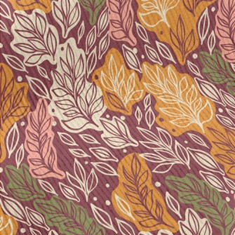 Autumn Hand Drawn Leaves Standard Corduroy