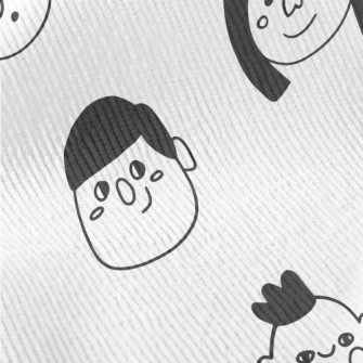 Hand Drawn Cartoon Face Standard Corduroy