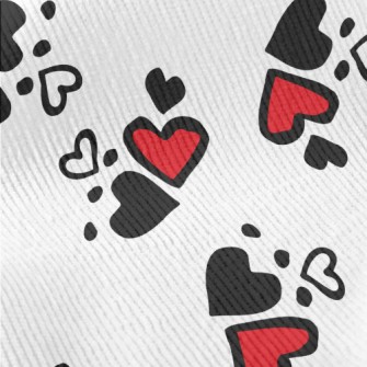 Simple Black And Red Love Hear Standard Corduroy