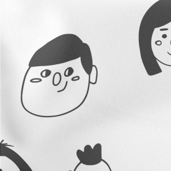 Hand Drawn Cartoon Face Stretch Ponte