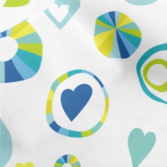 Abstract Circles And Love Hear Micro Fleece