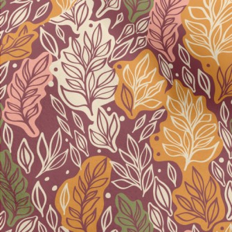 Autumn Hand Drawn Leaves Micro Fleece