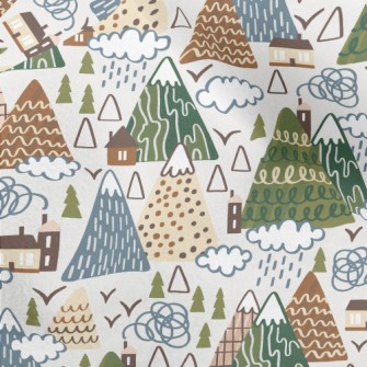 Mountains And Houses Micro Fleece