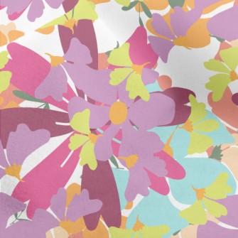 Colorful Watercolor Flowers Micro Fleece