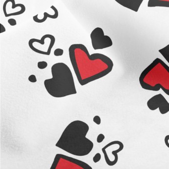 Simple Black And Red Love Hear Micro Fleece