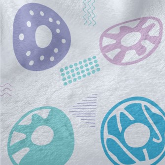 Colorful Abstract Donuts Minky