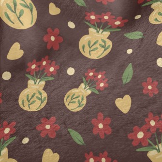 Hand Painted Flower Arrangemen Minky