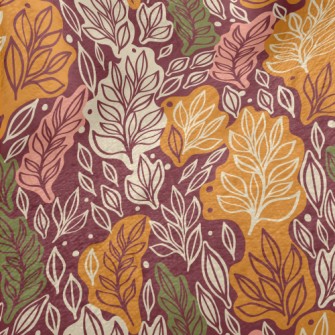 Autumn Hand Drawn Leaves Minky