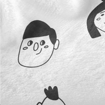 Hand Drawn Cartoon Face Minky