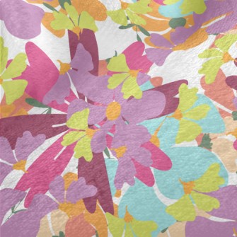 Colorful Watercolor Flowers Minky