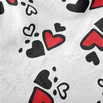 Simple Black And Red Love Hear Minky