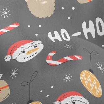 Hand Drawn Santa Claus Doodle Lightweight Performance Linen