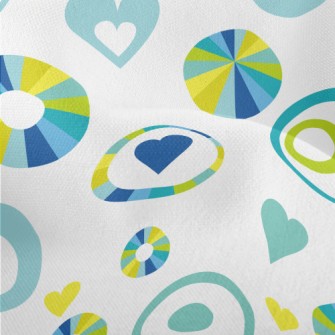 Abstract Circles And Love Hear Lightweight Performance Linen