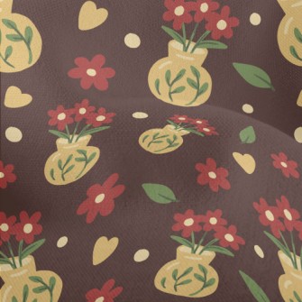 Hand Painted Flower Arrangemen Lightweight Performance Linen