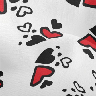 Simple Black And Red Love Hear Lightweight Performance Linen
