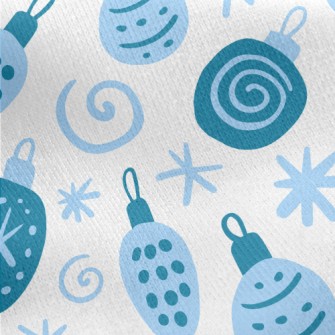Blue Christmas Tree Decoration Jersey Backed Fleece