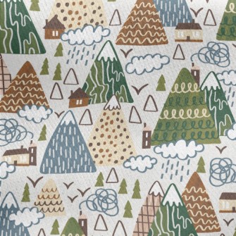 Mountains And Houses Jersey Backed Fleece