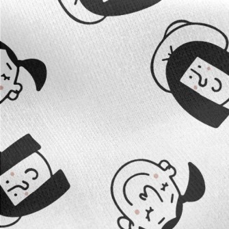 Happy Expression Portrait Jersey Backed Fleece