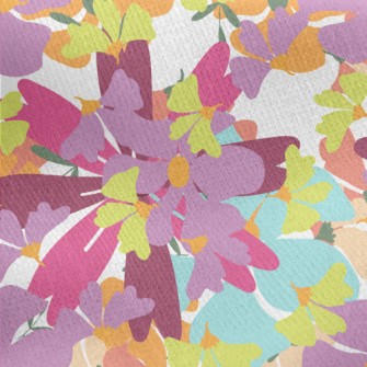 Colorful Watercolor Flowers Jersey Backed Fleece