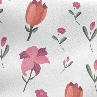 Simple Beautiful Flowers Jersey Backed Fleece