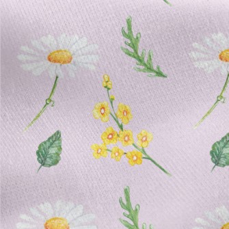 Hand Drawn Daisies And Small Y Jersey Backed Fleece