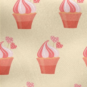 Pink Cream Cup Cake Jersey Backed Fleece