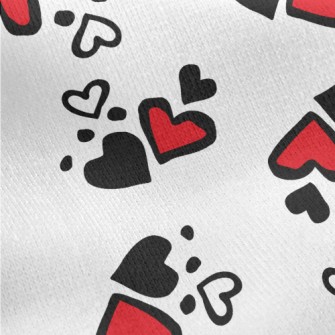 Simple Black And Red Love Hear Jersey Backed Fleece