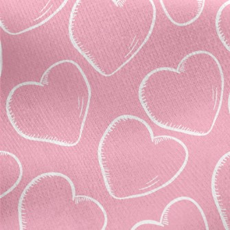 Line Hand Drawn Love Jersey Backed Fleece