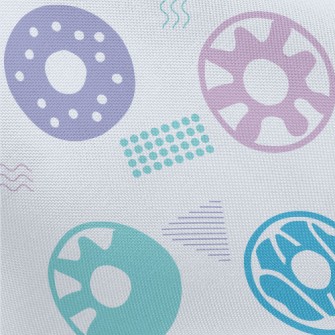 Colorful Abstract Donuts Pongee
