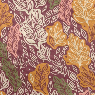 Autumn Hand Drawn Leaves Pongee
