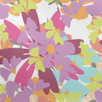 Colorful Watercolor Flowers Pongee