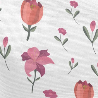 Simple Beautiful Flowers Pongee