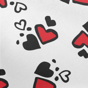 Simple Black And Red Love Hear Pongee