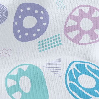 Colorful Abstract Donuts Stretch Jersey