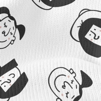 Happy Expression Portrait Stretch Jersey