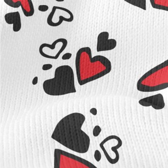 Simple Black And Red Love Hear Stretch Jersey