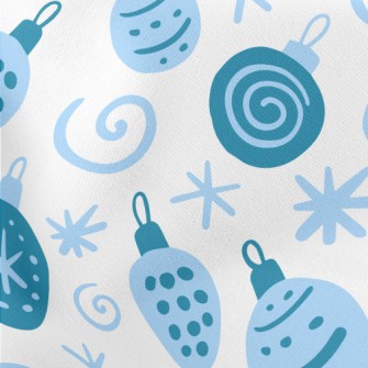 Blue Christmas Tree Decoration Lightweight Cotton Poplin
