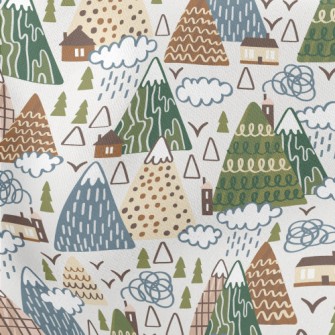 Mountains And Houses Lightweight Cotton Poplin