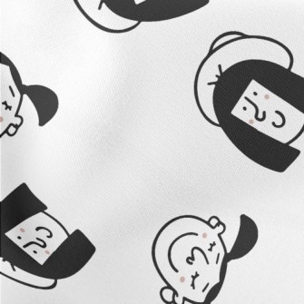 Happy Expression Portrait Lightweight Cotton Poplin