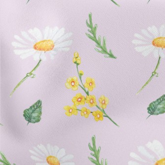 Hand Drawn Daisies And Small Y Lightweight Cotton Poplin