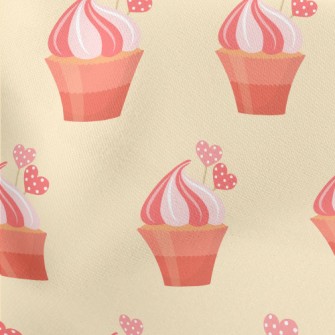 Pink Cream Cup Cake Lightweight Cotton Poplin