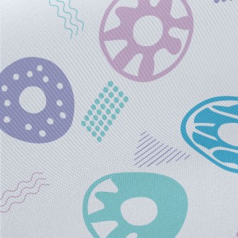 Colorful Abstract Donuts Midweight Cotton Poplin