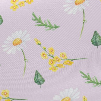 Hand Drawn Daisies And Small Y Midweight Cotton Poplin