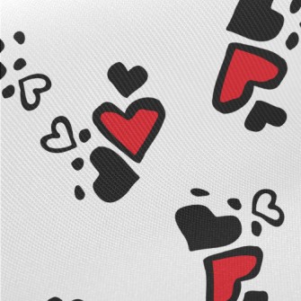 Simple Black And Red Love Hear Midweight Cotton Poplin