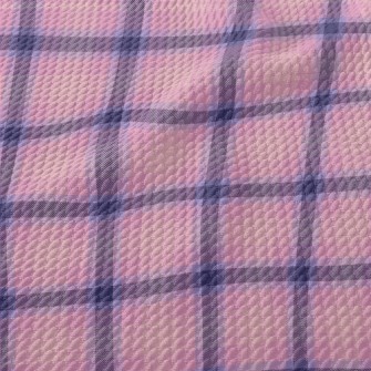 Purple And Pink Plaid Birdseye Piqué