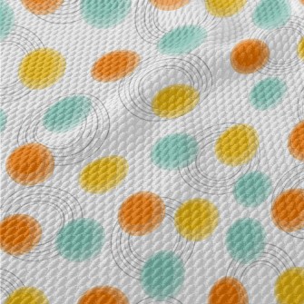 Blue And Orange Dots Birdseye Piqué