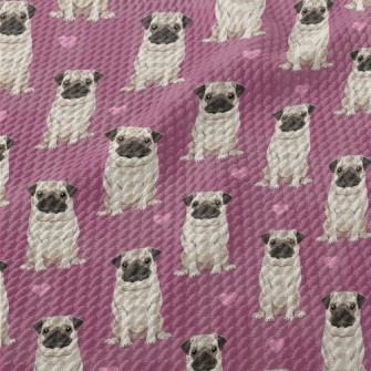 Hand Drawn Pug Birdseye Piqué