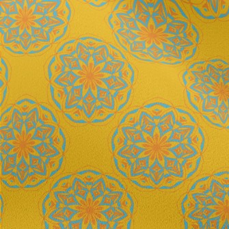 Blue And Yellow Contrast Print Chiffon